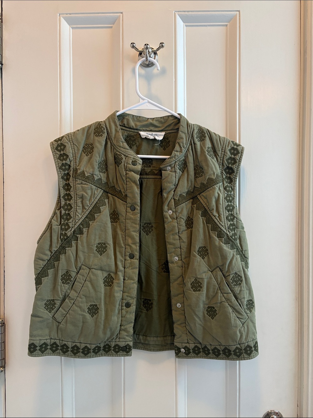 Ba&sh green embroidered vest